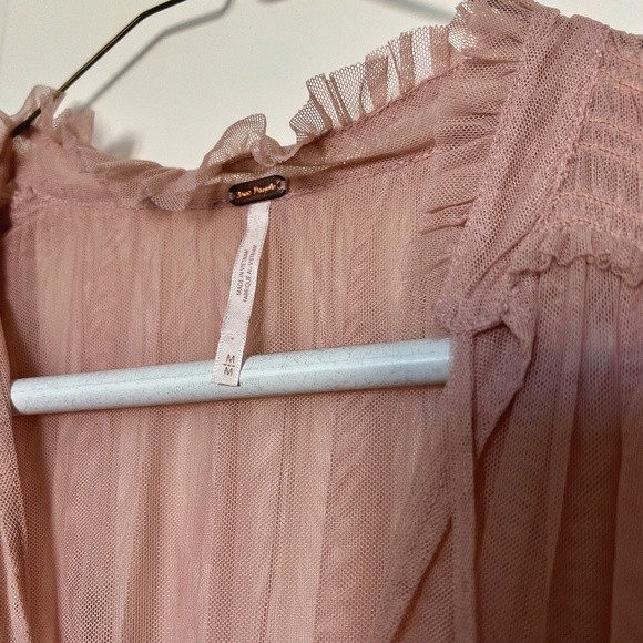 Gently Used Free People Long Sleeve Sheer Top - Picture 4 of 5